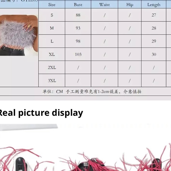 🎉New Arrival Sexy Light Gray Crop Ostrich Feather Tube Style Top - Medium - Picture 7 of 13